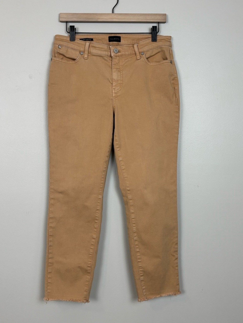 Talbots Jeans‎ Womens 8 Tan Slim Ankle Jeans Denim Mid Rise Stretch